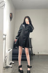 Shushutong double collar long coat aw21co07 black
